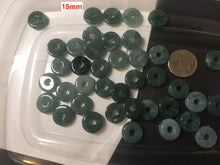 Load image into Gallery viewer, 15mm Type A 100% Natural blue light green dark green gray Guatemala Jadeite Jade Safety Guardian Button donuts Pendant group AU82