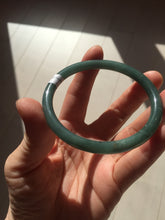 Load image into Gallery viewer, 59.5mm Certified Type A 100% Natural light green/blue/gray Guatemala slim round cut Jadeite bangle BP220-3800