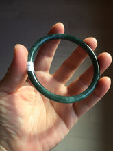 Load image into Gallery viewer, 59mm Certified Type A 100% Natural dark green/blue/gray with Guatemala slim round cut Jadeite bangle BG204-8847