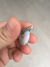 Load image into Gallery viewer, 23.5/4.9mm Type A 100% Natural green white Jadeite Jade Safety Guardian Button donuts Pendant BP115