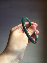 Load image into Gallery viewer, 59mm Certified Type A 100% Natural dark green/blue/gray with Guatemala slim round cut Jadeite bangle BG204-8847