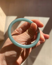 Load image into Gallery viewer, 48mm Certified Type A 100% Natural deep sea green/blue/gray/white oval round cut Guatemala Jadeite bangle KS95-2468