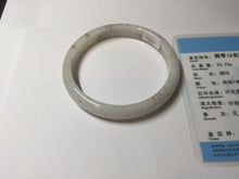 Load image into Gallery viewer, 60mm certified Type A 100% Natural light green white brown Fragrance of Osmanthus in August(八月桂花)Jadeite Jade bangle PA72-6314
