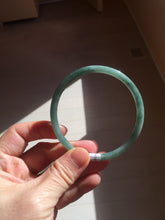 Load image into Gallery viewer, 61.5mm Certified Type A 100% Natural light green/blue/gray Guatemala slim round cut Jadeite bangle BP218-3809