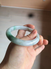 Load image into Gallery viewer, 56.4mm certificated Type A 100% Natural sunny green/white Jadeite Jade bangle Z131-2354