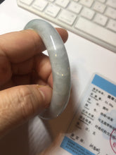 Load image into Gallery viewer, 61.5mm Certified Type A 100% Natura light green white purple Jadeite bangle X159-3830