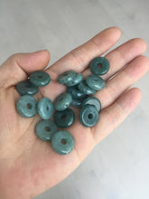 Load image into Gallery viewer, 15mm Type A 100% Natural blue light green dark green gray Guatemala Jadeite Jade Safety Guardian Button donuts Pendant group AU82