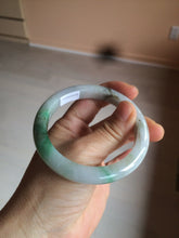 Load image into Gallery viewer, 56.4mm certificated Type A 100% Natural sunny green/white Jadeite Jade bangle Z131-2354