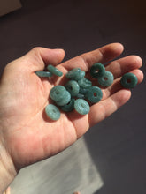 Load image into Gallery viewer, 15mm Type A 100% Natural blue light green dark green gray Guatemala Jadeite Jade Safety Guardian Button donuts Pendant group AU82