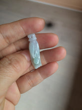 Load image into Gallery viewer, 100% natural type A icy watery sunny green/purple a pearl in my palm (apple of my eye, 掌上明珠) Jadeite jade bead AQ72