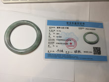 Load image into Gallery viewer, 55.5mm certified 100% natural Type A light green round cut jadeite jade bangle BS104-2525