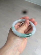 Load image into Gallery viewer, 56.4mm certificated Type A 100% Natural sunny green/white Jadeite Jade bangle Z131-2354