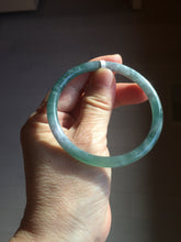 Load image into Gallery viewer, 59.5mm Certified Type A 100% Natural dark green/blue/gray with Guatemala slim round cut Jadeite bangle BG202-8832