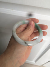 Load image into Gallery viewer, 56.4mm certificated Type A 100% Natural sunny green/white Jadeite Jade bangle Z131-2354