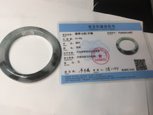 Load image into Gallery viewer, Shopify only. 56.5mm certified 100% natural type A dark green white jadeite jade bangle BN88-4487