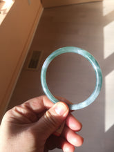 Load image into Gallery viewer, 59.5mm Certified Type A 100% Natural dark green/blue/gray with Guatemala slim round cut Jadeite bangle BG202-8832