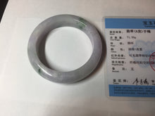 Load image into Gallery viewer, 55mm Certified 100% natural Type A light purple with sunny flying flowers jadeite jade bangle BL107-8720
