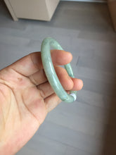 Load image into Gallery viewer, 55.5mm Certified type A 100% Natural  light green gray round cut Jadeite bangle PD43-9583