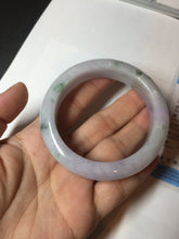 Load image into Gallery viewer, 55mm Certified 100% natural Type A light purple with sunny flying flowers jadeite jade bangle BL107-8720