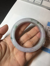 Load image into Gallery viewer, 55mm Certified 100% natural Type A light purple with sunny flying flowers jadeite jade bangle BL107-8720
