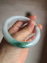 Load image into Gallery viewer, 56.4mm certificated Type A 100% Natural sunny green/white Jadeite Jade bangle Z130-2353