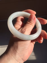 Load image into Gallery viewer, 58mm Certified type A 100% Natural light green/white Jadeite bangle AR118-0253