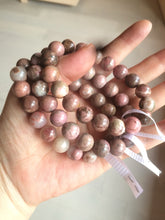 Load image into Gallery viewer, 10-10.3mm 100% natural pink/black rose stone (Rhodonite) bracelet SY41