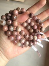 Load image into Gallery viewer, 10-10.3mm 100% natural pink/black rose stone (Rhodonite) bracelet SY41