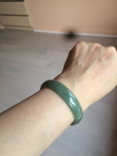 Load image into Gallery viewer, 51.6mm certified Type A 100% Natural oily dark green  thin style Jadeite jade bangle M87-2820