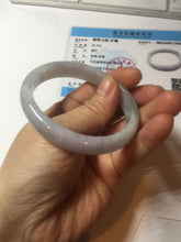 Load image into Gallery viewer, 53mm Certified Type A 100% Natural light green white purple oval Jadeite bangle X160-3838(Etsy 已经列)