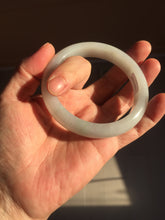 Load image into Gallery viewer, 58mm Certified type A 100% Natural light green/white Jadeite bangle AR118-0253