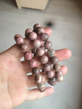 Load image into Gallery viewer, 10-10.3mm 100% natural pink/black rose stone (Rhodonite) bracelet SY41