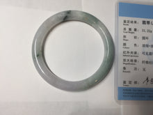Load image into Gallery viewer, 53.3mm Certified Type A 100% Natural light green purple with green floating flowers round cut Jadeite bangle PB169-4722