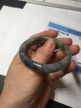 Load image into Gallery viewer, 49mm certified Type A 100% Natural icy watery yellow black(WuJi) oval Jadeite Jade bangle BM113-2674