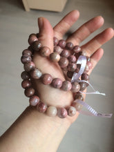 Load image into Gallery viewer, 10-10.3mm 100% natural pink/black rose stone (Rhodonite) bracelet SY41