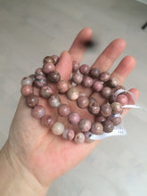 Load image into Gallery viewer, 10-10.3mm 100% natural pink/black rose stone (Rhodonite) bracelet SY41