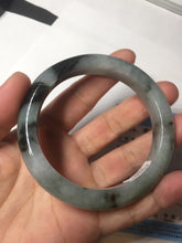 Load image into Gallery viewer, Shopify only. 56.5mm certified 100% natural type A dark green white jadeite jade bangle BN88-4487