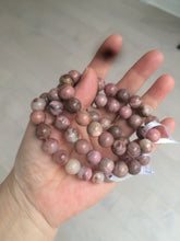 Load image into Gallery viewer, 10-10.3mm 100% natural pink/black rose stone (Rhodonite) bracelet SY41
