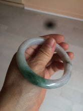 Load image into Gallery viewer, 56.4mm certificated Type A 100% Natural sunny green/white Jadeite Jade bangle Z130-2353