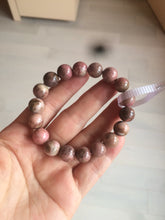 Load image into Gallery viewer, 10-10.3mm 100% natural pink/black rose stone (Rhodonite) bracelet SY41