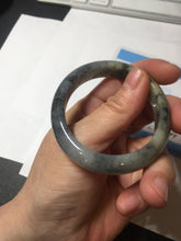 Load image into Gallery viewer, 49mm certified Type A 100% Natural icy watery yellow black(WuJi) oval Jadeite Jade bangle BM113-2674