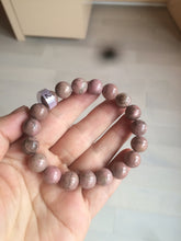 Load image into Gallery viewer, 10-10.3mm 100% natural pink/black rose stone (Rhodonite) bracelet SY41