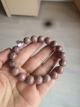 Load image into Gallery viewer, 10-10.3mm 100% natural pink/black rose stone (Rhodonite) bracelet SY41