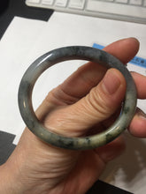 Load image into Gallery viewer, 49mm certified Type A 100% Natural icy watery yellow black(WuJi) oval Jadeite Jade bangle BM113-2674