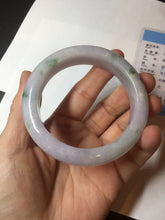 Load image into Gallery viewer, 55mm Certified 100% natural Type A light purple with sunny flying flowers jadeite jade bangle BL107-8720