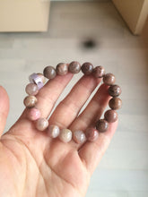 Load image into Gallery viewer, 10-10.3mm 100% natural pink/black rose stone (Rhodonite) bracelet SY41