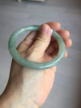 Load image into Gallery viewer, 55.8mm Certified type A 100% Natural  light green gray round cut Jadeite bangle PD40-9581