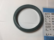 Load image into Gallery viewer, 61mm Certified Type A 100% Natural deep sea dark green/blue/gray/black Guatemala Jadeite bangle PB113-6424