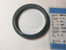 Load image into Gallery viewer, 61mm Certified Type A 100% Natural deep sea dark green/blue/gray/black Guatemala Jadeite bangle PB113-6424