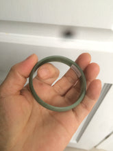 Load image into Gallery viewer, 51.6mm certified Type A 100% Natural oily dark green  thin style Jadeite jade bangle M87-2820